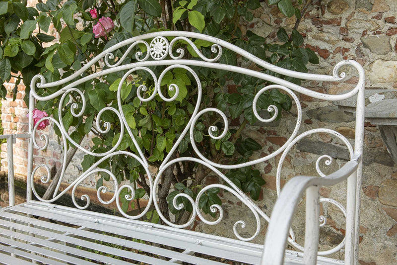 Panchina da Giardino 103x54xh95 cm in Metallo Ragusa Avorio