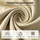 Sedia a Dondolo Imbottita 77x104x93 cm con Seduta Profonda Tasche Laterali e Gambe in Legno di Caucciù in Tessuto Tecnico Beige      
