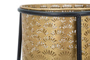 Porta Vasi Coppia Glax Ø43x36x70-27x23x45 cm in Ferro Oro e Nero