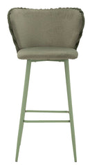 Sgabello Bar Alaska B Verde Set 2 Pz 55x58x106 cm in Compensato e Spugna e Ferro e Poliestere Verde      