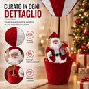 Mongolfiera di Babbo Natale 40x97 cm Decorazione Natalizia Bianco e Rosso      