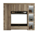 Parete Attrezzata Mobili Soggiorno Mobile TV Vetrina in Melaminico 258x42x210cm TFT Sax Rovere