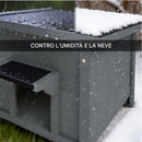 Cuccia per Animali Domestici 60x58x47cm con Tetto Apribile in Legno Grigio      