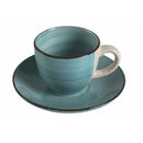 Set 6 Tazzine da Caffè con Piattino Ø6,8x5,6 cm in Gres VdE Tivoli 1996 Baita Acqua