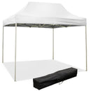 Gazebo Richiudibile Pieghevole 3x2m in Acciaio e PVC Impermeabile Bianco