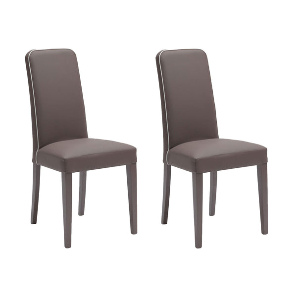 sconto Set 2 Sedie 59x46xH99 cm in Similpelle Anita Tortora