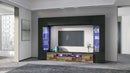 Parete Attrezzata Soggiorno 290x40x190 cm New Egypt Ardesia/Acero Pereira  