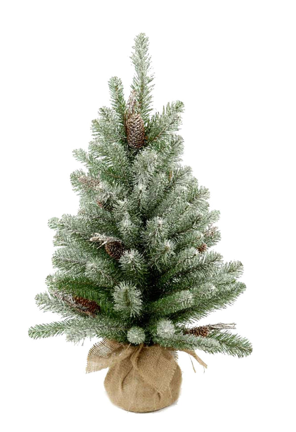 prezzo Mini Albero di Natale Artificiale H45 cm Abete innevato con Pigne 43 Tips Verde