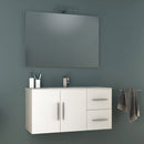 Mobile Bagno Sospeso 100 cm Lavabo e Specchio Tavassi Venere Bianco Lucido