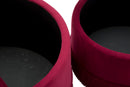 Puff Contenitore Lines New Coppia Bordeaux Ø71x41-55x33 cm in Legno Spugna e Poliestere Bordeaux