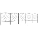 Recinzione Esterna a 5 Pannelli 305x62 cm Configurabile in Metallo Nero   