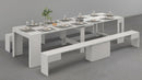 Set 2 Panche Allungabili 66/290x25x45 cm Pratika Singola A e B Larice Bianco  