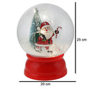 Ampolla Natalizia Palla con Effetto Neve e Babbo Natale 20x25 cm Decorazione LED