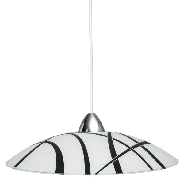 Sospensione D50 1xE27 Montatura Bianco-Cromo Vetro Lastra Bianco-Nero E-Energy Dario acquista
