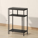 Consolle da Ingresso 55x30x81 cm a 3 Ripiani  in Metallo e Legno Nero  