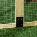 Recinto per Galline all'Aperto 140x88,5x106 cm con Porte Multiple e Rete in Metallo in Legno Naturale      