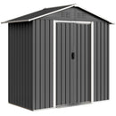 Casetta Box da Giardino 194x107x191 cm Capanno Porta Attrezzi in Acciaio Grigio      