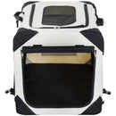 Trasportino per Cani e Gatti Pieghevole Crema nero 70x52x52 cm 