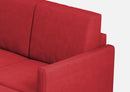 Divano 2 Posti con Pouf 138x155x85 cm Karay in Tessuto Rosso