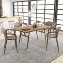 Set 4 Sedie da Giardino 60x56x75 cm Impilabili in Polipropilene Grigio 