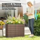 Letto per Orto Rialzato da Esterno 81x28x58 cm Fioriera Alta Capacità 45L con Fori di Drenaggio in Rattan Marrone      