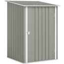 Casetta da Giardino Porta Attrezzi 100x104x160 cm con Porta in Acciaio Galvanizzato Grigio Chiaro      