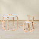 Set Tavolo e 4 Sedie per Bambini 3-8 Anni 5 pz con Bordi Arrotondati in Legno Bianco      