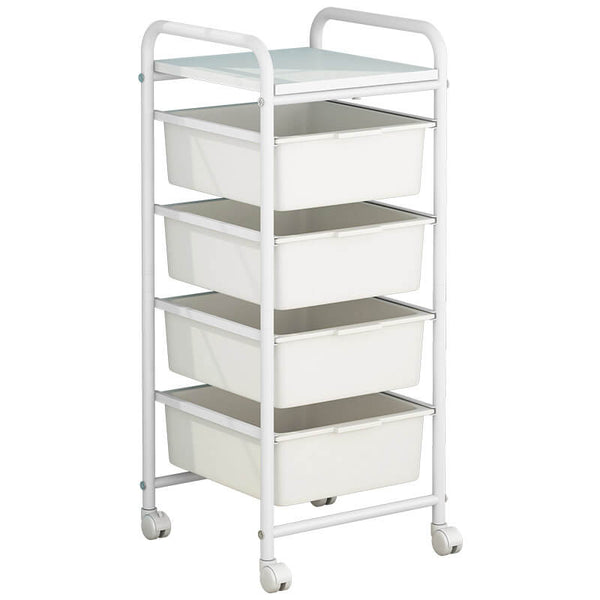 Carrello da Cucina 4 Cassetti 32,5x36,5x73 cm in Plastica Daria Bianca acquista