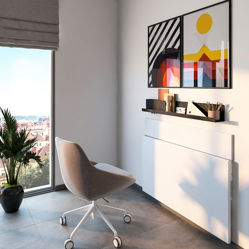 Lotto di 4 Staffe Pieghevole per Mensola L 400 Verniciato Bianco Acciaio Emuca