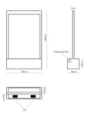 Cascata a Finestra Verticale 120x36xH200 cm in Acciao e Vetro Nera