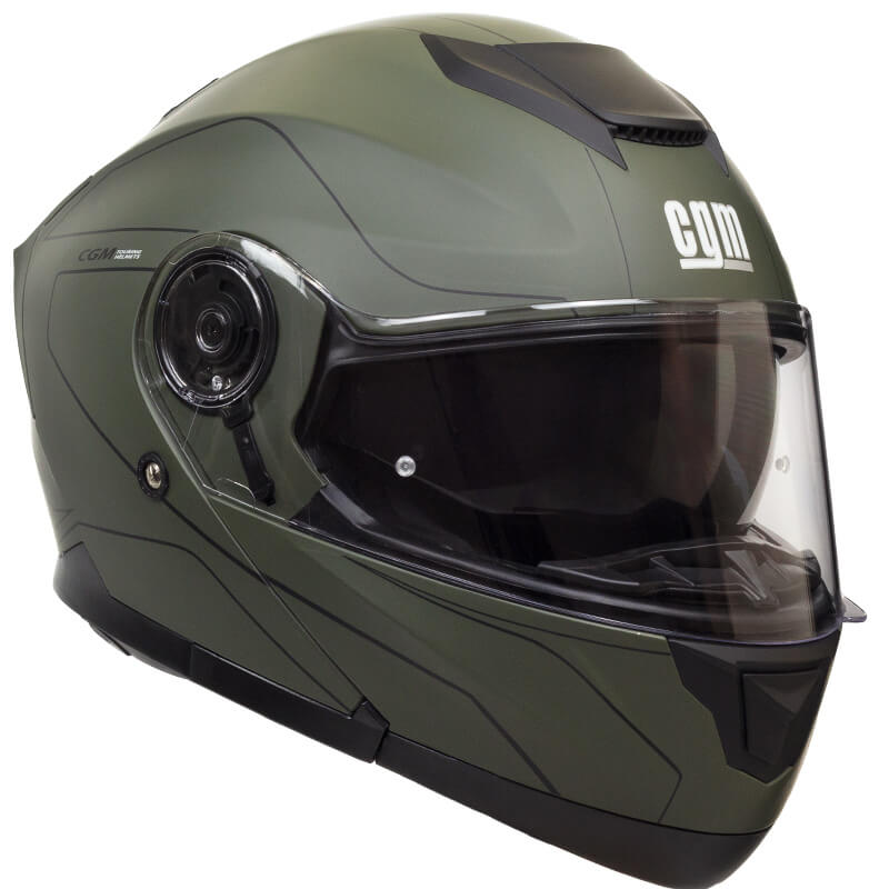 Casco Integrale per Scooter Visiera Lunga CGM Kyoto 506G Verde Opaco Varie Misure