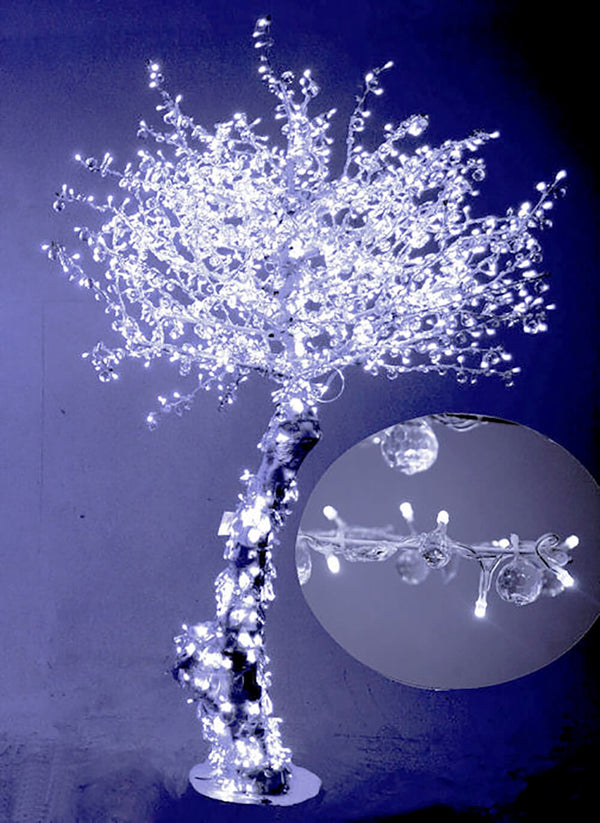 Albero di Natale Luminoso con 1010 Led Bianco Freddo 150xH200cm Cristallo sconto