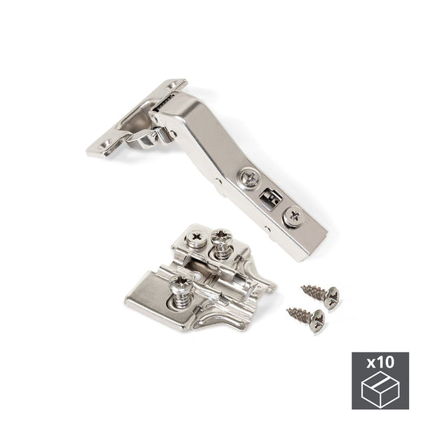 online Cerniera a Scodellino 35 mm Braccio Angolare 45º Chiusura Ammortizzata Basetta Euro 10 Pezzi Emuca