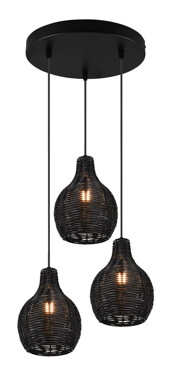 prezzo Lampada a Sospensione da Interno Attacco E14 in Tessuto Nero