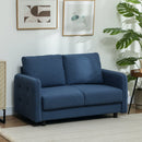 Divano 2 Posti con Cuscini Sfoderabili e Molle a S 136x75x84 cm in Velluto Blu  
