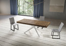 Tavolo Allungabile 200-304x90x77 cm Niket Noce Gambe Bianche