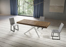 Tavolo Allungabile 200-304x90x77 cm Niket Noce Gambe Bianche