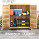 Armadio da Esterno 79x43x92 cm con Banco da Lavoro in Legno e Acciaio Zincato   