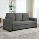 Divano 3 Posti 237x94x102 cm con Cuscini Rivestimento Effetto Lino Grigio  