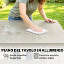 Tavolo da Giardino Allungabile 154-214x85x73 cm per 8-10 Persone in Alluminio e Acciaio Grigio      