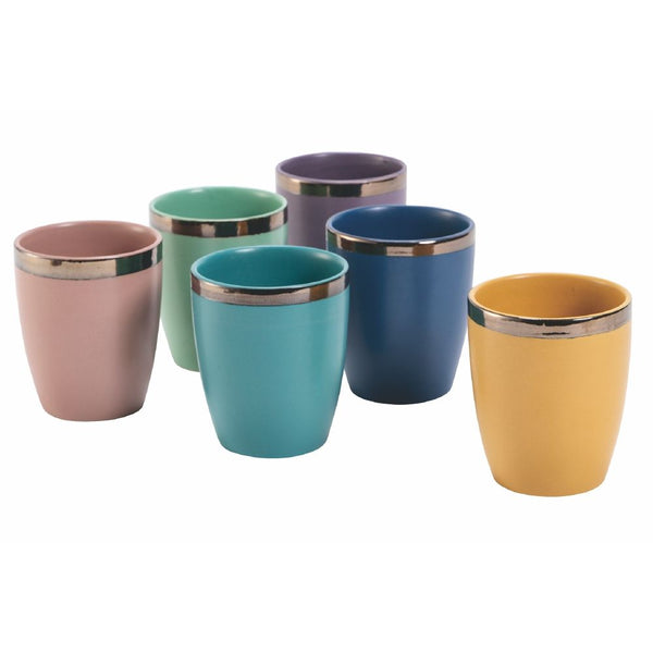 Set 6 Bicchieri Acqua Naima Glam in Gres VdE Tivoli 1996 6 Colori Differenti sconto