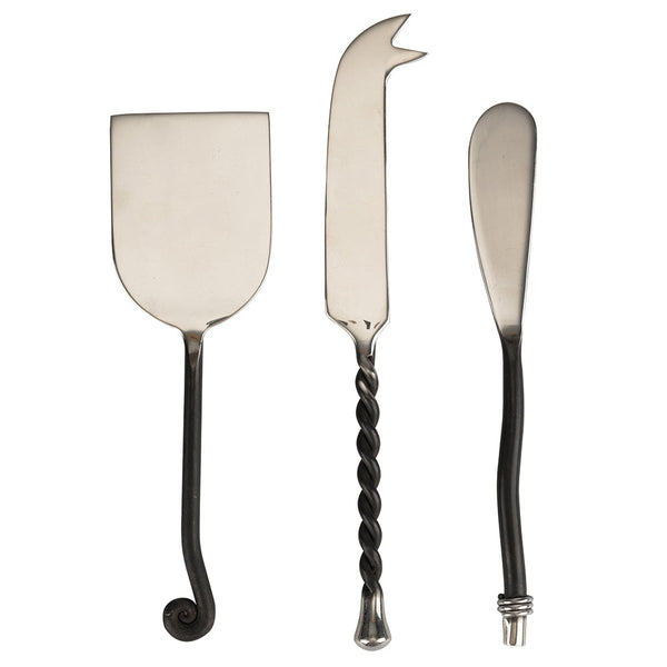 Set 3 Coltelli per Formaggio in Acciaio Lucido VdE Tivoli 1996 Materia Manici Neri prezzo