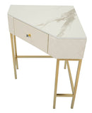 Console Angolare Sharon 84,5x60x77 cm in Pino e MDF e Metallo e Plastica      