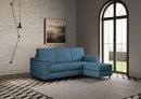 Divano 3 Posti con Pouf 208x155x85 cm Marrak in Tessuto Avio