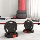 Kit 4 Pesi con 2 Dischi Ø27x4.5 cm da 5 kg e 2 Dischi Ø24x3.5 cm da 2,5 kg in Polipropilene e Sabbia Nero      