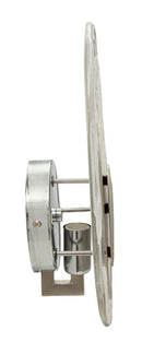Lampada da Muro Ocean Silver 21x8x32 cm in Vetro e Ferro Argento e Bianco      
