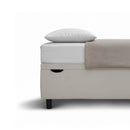 Letto 1 Piazza e Mezza Contenitore Imbottito Similpelle Tortora Boxmax Testata Button Varie Misure