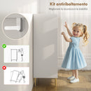 Scarpiera Salvaspazio per 24 Paia di Scarpe con 2 Ante 3 Ripiani Estraibili e Mensola Inferiore Bianco      