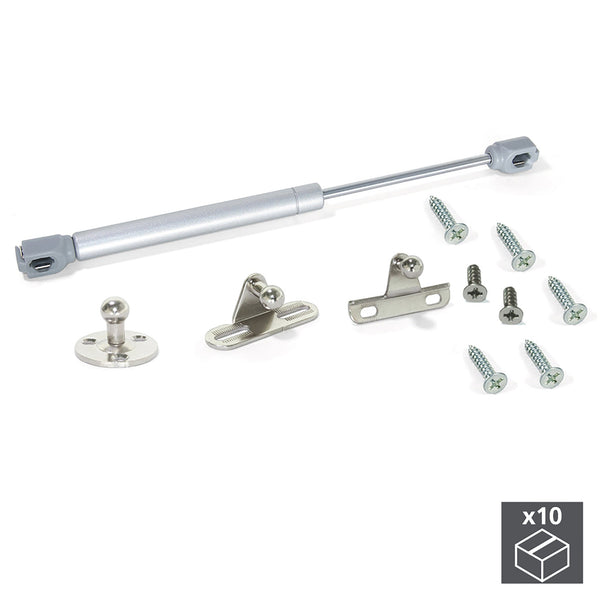 prezzo Pistone a Gas per Ante a Ribalta Forza 8 Kg Corsa 100 mm Grigio Metallizzato 10 Pezzi Emuca