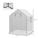 Copertura per Serra da Giardino 140x143x190 cm con Porta a Cerniera e Finestre PE Bianco      